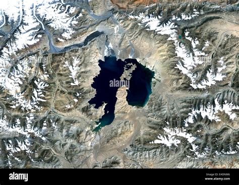 Kara Kul Meteor Impact Crater Tajikistan True Colour Satellite Image