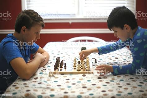 2 Boys Playing Chess Stock Photo Download Image Now 6 7 Years