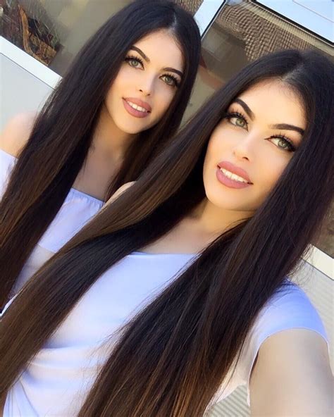 beautiful long hair beautiful gorgeous gorgeous women twin girls outfits twins fashion