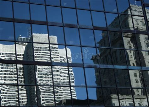Building Reflections In Colourful Glass Windows Stock Image Image Of Montreal Construction