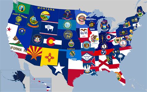 Map Of All State Flags Of The Us Vexillology Images And Photos Finder