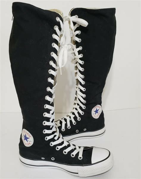 Converse All Star Knee High Zip Up Lace Chuck Taylor Sneakers Womens 7 Mens 5 Converse