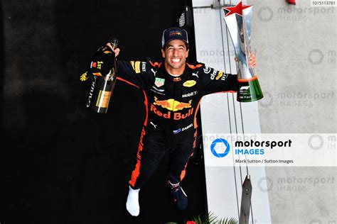 Race Winner Daniel Ricciardo Aus Red Bull Racing Celebrates On The