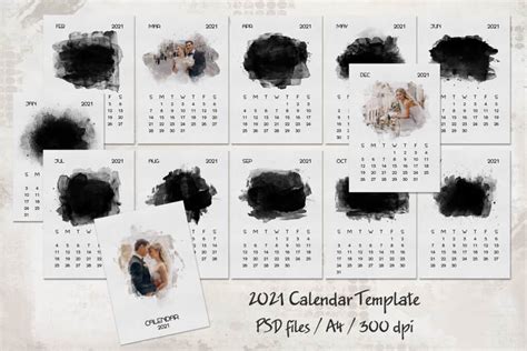 This calendar template also provides the note addition feature. 2021 Calendar Template with Watercolor Mask - MrLightroom ...
