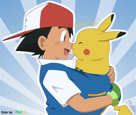 Pikachu And Ash Hug