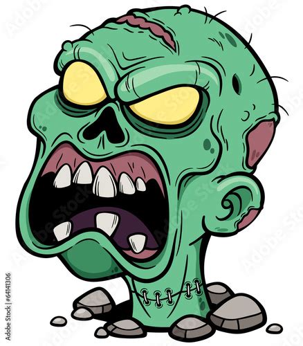Vector Illustration Of Cartoon Zombie Head Stock Image And Royalty