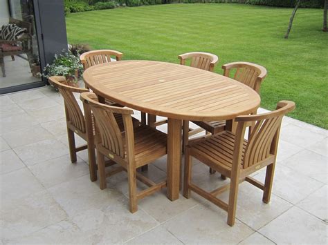 Oval Teak Outdoor Dining Table Set At Vincent Ross Blog