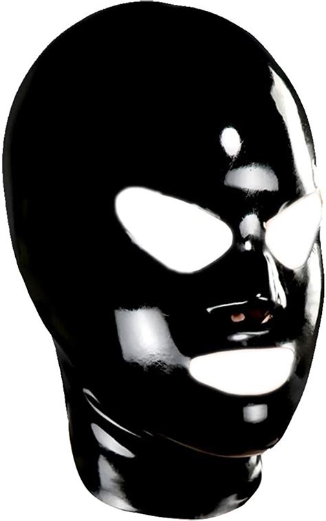 Exlatex Unisex Latex Mask With Shaped Eyes Nose And Mouth Rubber Hoods