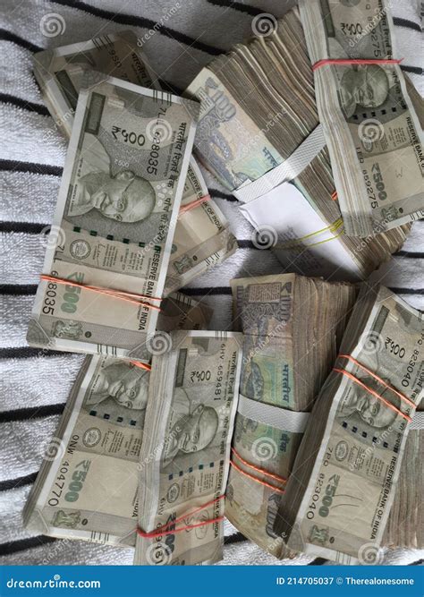 Indian Rupees 500 Cash Bundles Stock Image Image Of Economy Debt