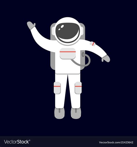 Spaceman Isolated On Black Background Astronaut Vector Image