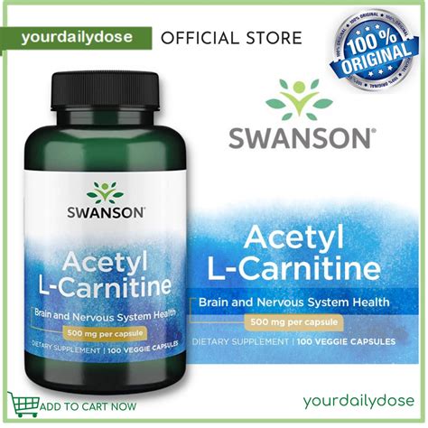 Swanson Acetyl L Carnitine 500mg 100 Capsules Shopee Philippines