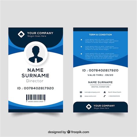 Free Printable Id Card Template Landscape Psd File For Id Card Vrogue