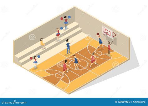 Boy Play Basketball Character Design Cartoon Art Basketball Court