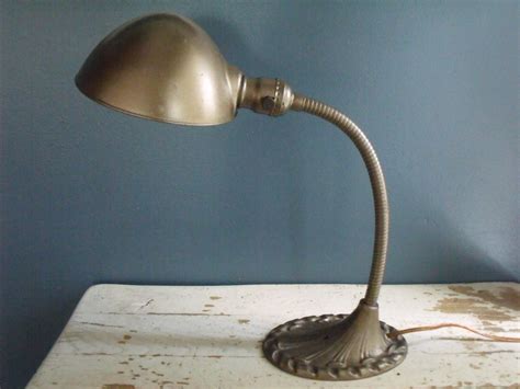 Vintage Goose Neck Desk Lamp Cast Metal Dome