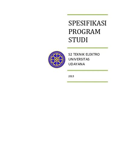 Spesifikasi Program Studi S2 Teknik Elektro Universitas Udayana