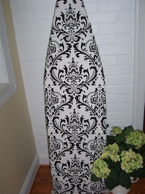 Custom Ironing Board Cover Traditions Black White Damask