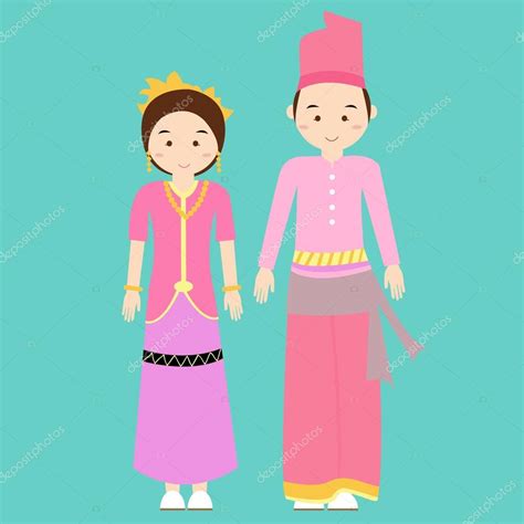 Traditional Clothes Nusa Tenggara Barat Indonesia Ethnic Cloth Vector