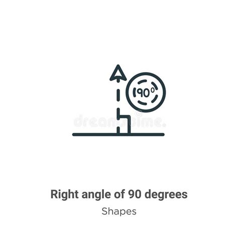Right Angle Of 90 Degrees Outline Vector Icon Thin Line Black Right