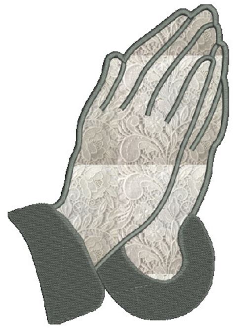 Prayer Hands Applique Machine Embroidery Design 4 Sizes 8 Etsy