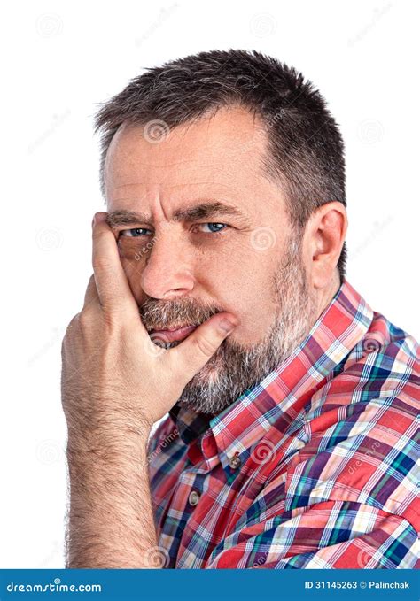 Frowning Man Stock Image Image Of Portrait Emotional 31145263