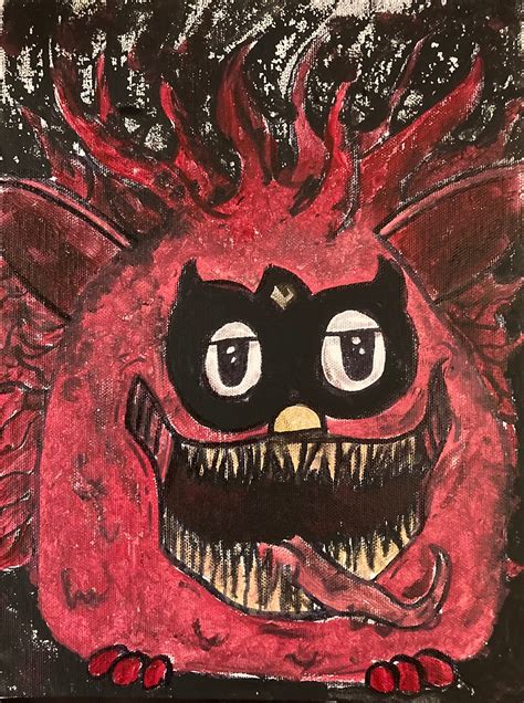 The Demon Furby Acrylic On Canvas Etsy