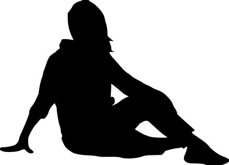 12 Woman Sitting Silhouette Png Transparent