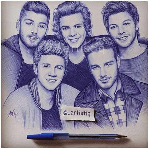 Drawing Of One Direction By Artistiq Celebrity Drawings