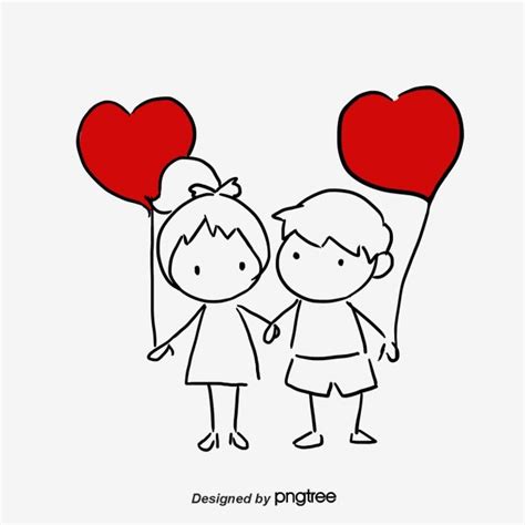 Pareja De Dibujos Animados Png Cartoon Los Amantes Corazón Png Y
