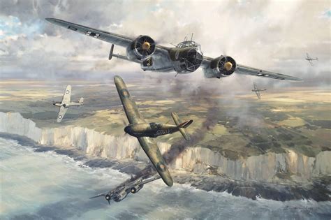Combat Over The Channel Dornier Do 17 And Hawker Hurricane Artist