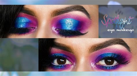 How To Do Spotlight Halo Eyes Blue Pink Eye Makeup Tutorial Youtube