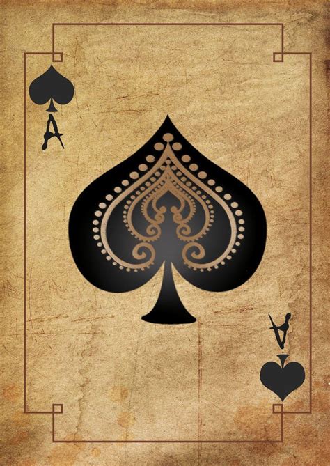 A5 Print U00 Vintage Playing Card Ace Of Spades Picture Poster Texas