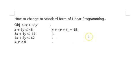 Lp9 Standard Form Of Linear Optimization Problem Youtube