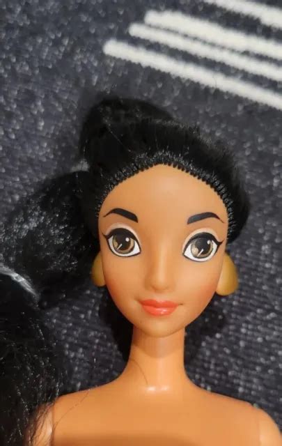 Nude Barbie Disney Aladdin Light Up Jasmine Long Black Hair Tnt Ooak
