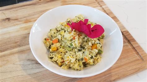 How To Prepare A Jamaican Seasoned Rice With Callaloo Youtube
