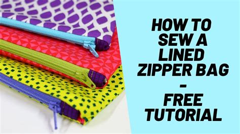 How To Sew A Lined Zipper Bag Easy Zipper Bag Free Tutorial Fast