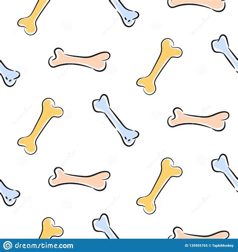 Bones Seamless Vector Pastel Color Pattern Dog Toys Cute Background
