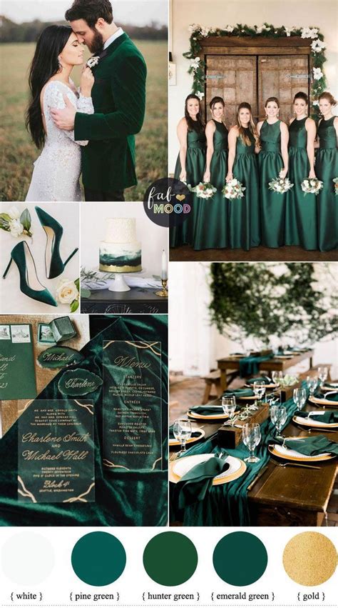 White And Green Emerald Wedding Colours For Winter Wedding Emerald