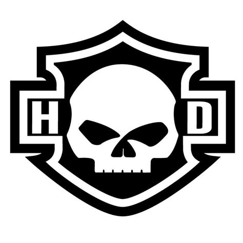 Harley Davidson Logo Silhouette Skull Sticker Hd