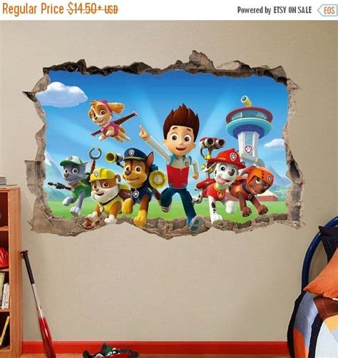 On Sale Paw Patrol 3d Wall Sticker Smashed Por Supertopwalldecals Paw