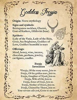 Freyja Goddess Symbols Correspondences Myth Offerings Spells Freya Goddess Norse