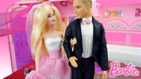 Barbie Ken Morning Routine Bedroom After Wedding Doll House Parc Jouets Enfants Poupée