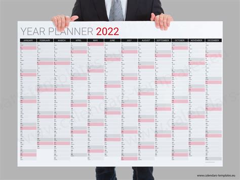 2022 Yearly Wall Planner Kp W29 Calendar Template