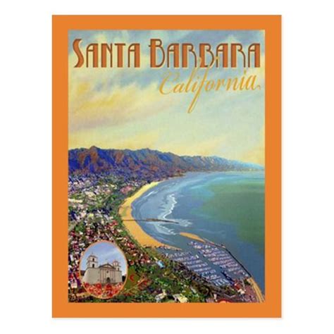 Santa Barbara Postcard Vintage Travel Posters Travel Posters