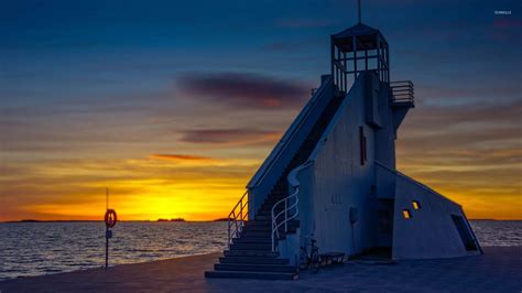 Lighthouse Sunrise And Sunset Wallpapers Wallpaper Cave