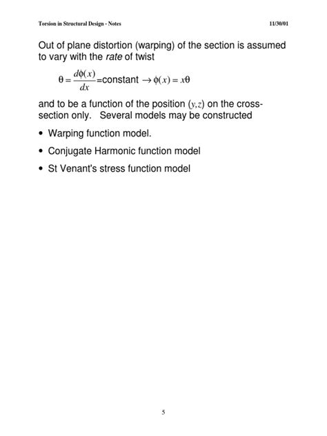dx x d x x y z torsion in structural design notes 11 30 01 pdf