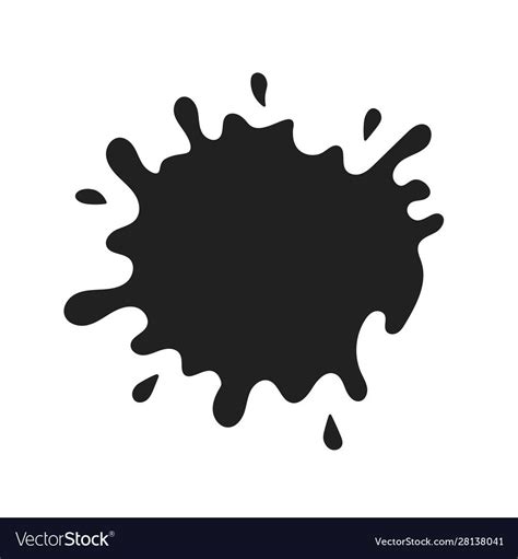 Black Paint Blot Icon Cartoon Paint Ink Splashe Vector Image On