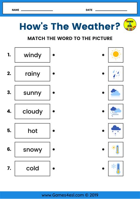 Weather Worksheets For 1st Grade