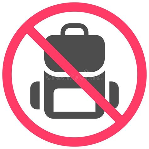 No Bags Allowed Icon Prohibition Sign Vector Illustration Stock Vector