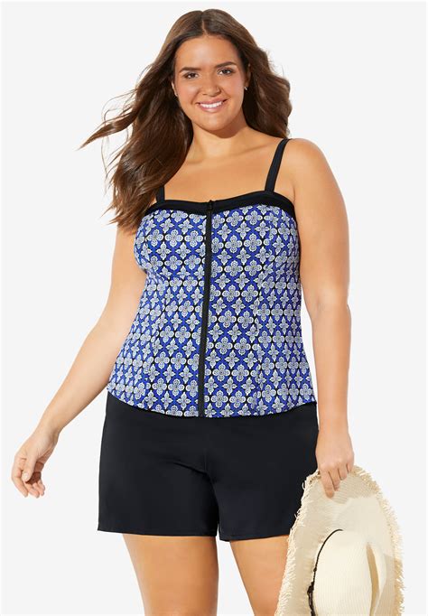 zip front tankini top swimsuits for all