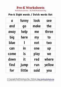 Children 39 S Pre K Sight Words Dolch Words List Pdf Chart